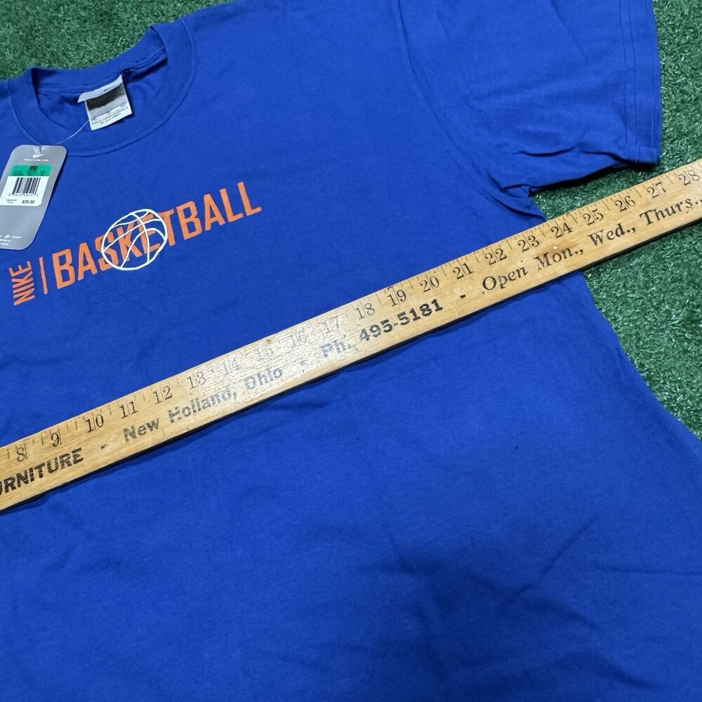 Vintage Nike Basketball T-Shirt Mens XL Blue Deadstock 2002 Swoosh Graphic Tee - Picture 5 of 7